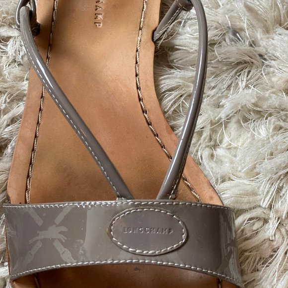 Longchamp Grey leather sandals - Picture 4 of 5